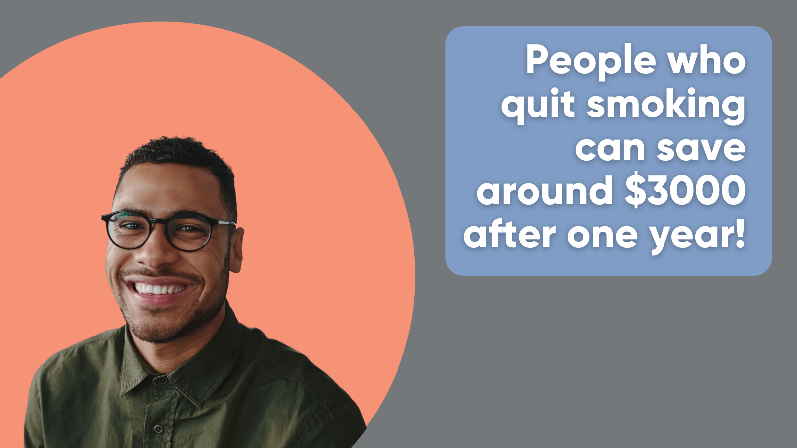 Image of African American Male: People who quit smoking can save around $3000 after one year!